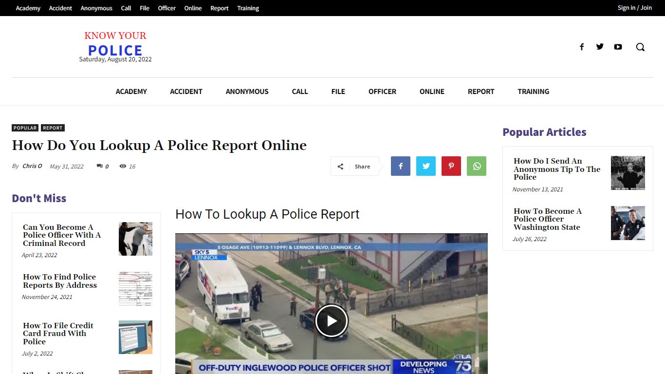 How Do You Lookup A Police Report Online - KnowYourPolice.net